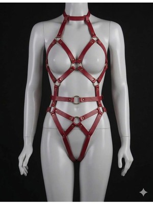 Luna Vanessa Yılbaşına Özel Body Deri Iç Çamaşırı Takımı -2003-YLBS-TK-K-M