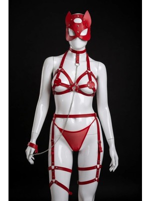 Luna Vanessa Sevgililer Günü Body Deri Iç Çamaşırı Takımı -2065-SVGI-TK-K-S