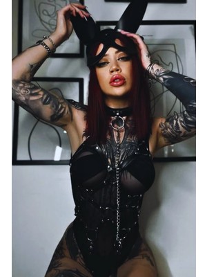 Luna Vanessa Body Deri Iç Çamaşırı Takımı -2168-AYS-TK-XS