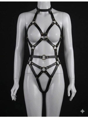 Luna Vanessa Sevgililer Günü Body Deri Iç Çamaşırı Takımı -2003-SVGI-TK-S-2XL