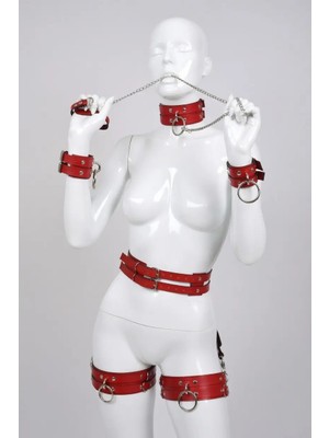 Luna Vanessa Yılbaşına Özel Body Deri Iç Çamaşırı Takımı -2096-YLBS-TK-M