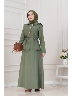 Sevitli Royal Etekli Ikili Bella Takım-Haki