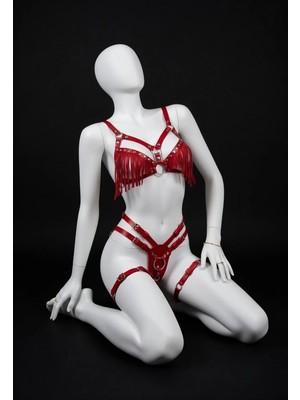 Luna Vanessa Sevgililer Günü Body Deri Iç Çamaşırı Takımı -2137-SVGI-TK-S