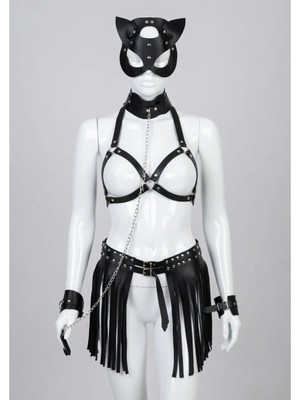 Luna Vanessa Çeyiz Için Body Deri Iç Çamaşırı Takımı -2130-CYZ-TK-L