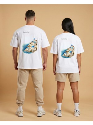 Azura Club Santorini Baskılı Unisex T-Shirt