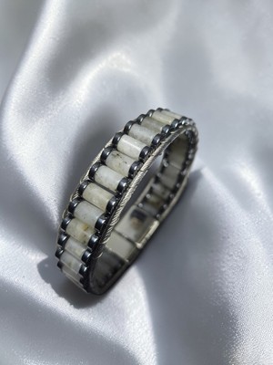 Basqio Doğal Taş Silindir Kesim Kilitli Bileklik - Havlit