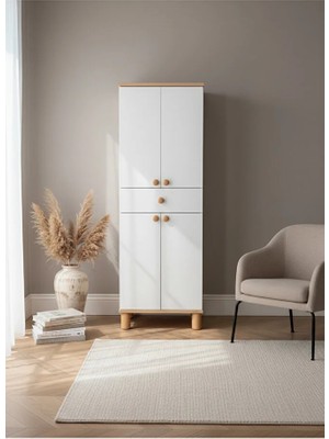 Cozibo Berlin 4 Kapaklı 1 Çekmeceli Çok Amaçlı Dolap