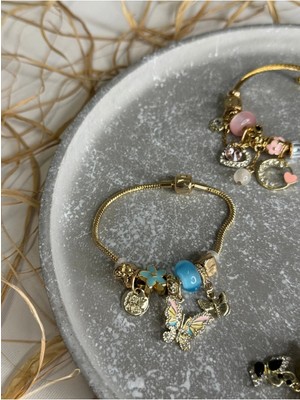 Gold Kalpli Nazar Bonculuk Bileklik