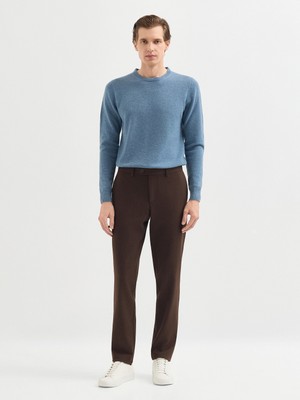 Karaca Kahverengi Regular Fit Pamuk Karışımlı Pantolon