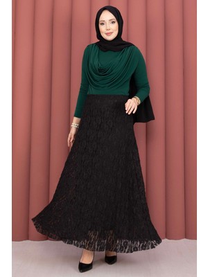 Kç Premium Dantel Etek Siyah