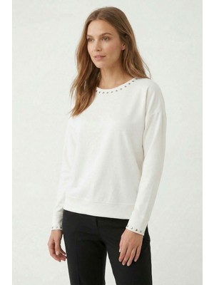 Rays Ekru Bisiklet Yaka Ispanyol Kol Bluz 8211