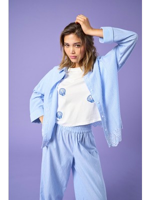 Only Onlgraces % 100 Pamuklu Relaxed Fit Uzun Kollu Gömlek Bayan Gömlek 15343165