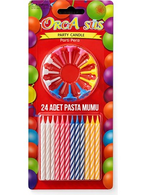 Parti Pera 24 Adet Renkli Pasta Mumu Doğum Günü Pasta Mumu
