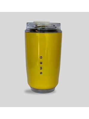 Skynest Smeg Mug Bardak Termos 240 ml Paslanmaz Çelik Sızdırmaz Sarı Renkli Tasarım