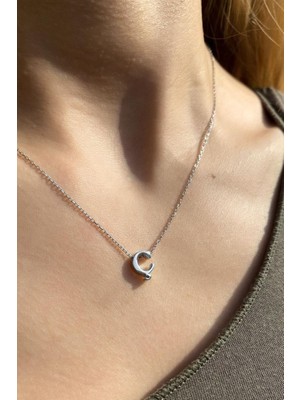 Spossy Silver Jewelry Ç Harfi Minimal Kolye