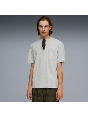 Puma Erkek Açık Gri Puma Select Essentials Pocket Tee Açık Gri Erkek T-Shirt