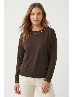 Rays Acı Kahve Bisiklet Yaka Ispanyol Kol Bluz 8211