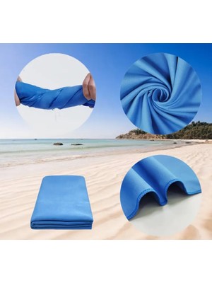 Bilmar Mikrofiber Ultra Emici Hızlı Kuruyan Kum Tutmaz Spor, Havuz, Plaj Havlusu 70 x 140 cm Mavi