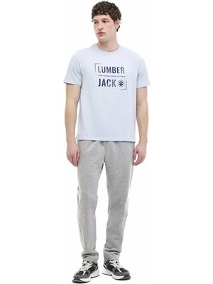 Lumberjack Okina 11ID1-104 0 Yaka Erkek Tshirt - Mavi