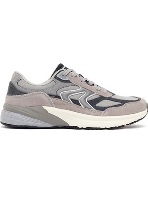 Derimod Erkek Gri Kalın Tabanlı Bağcıklı Deri Sneaker 26SFD696814