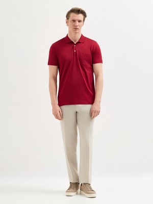 Karaca Bordo T-Shirt-Polo Yaka Tişört