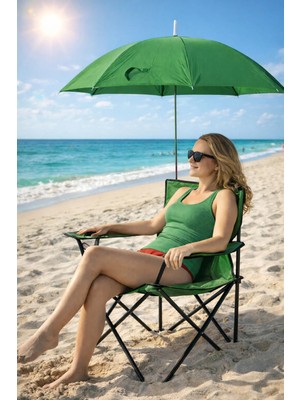 Binbirreyon Şemsiyeli Kamp Sandalyesi Katlanabilir Çantalı Kamp Koltuğu Gölgelikli 3 RENKHA062