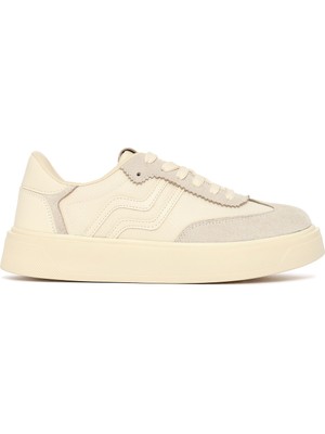 Derimod Kadın Bej Kalın Tabanlı Bağcıklı Sneaker 26PFE145414