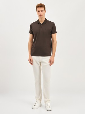 Karaca Kahve T-Shirt-Polo Yaka Tişört