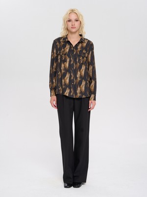 Karaca Siyah/camel Gömlek