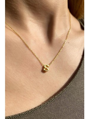 Spossy Silver Jewelry S Harfi Minimal Kolye