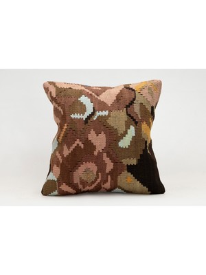 Kilim Wholesale El Yapımı Kilimden Yapılmış Vintage Kırlent Kılıfı, Yün, 40X40 cm