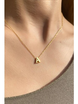 Spossy Silver Jewelry A Harfi Minimal Kolye