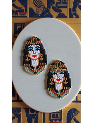 Seard Miyuki Boncuk El Yapımı Kleopatra Mısır Firavun Broş - Yaka Iğnesi 1