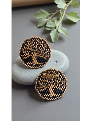 Seard Miyuki Boncuk El Yapımı Hayat Ağacı Broş - Yaka Iğnesi