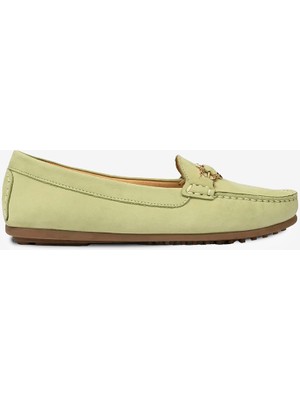 Greyder Kadın Yeşil Hakiki Deri Loafer Ayakkabı 6Y2WA57725