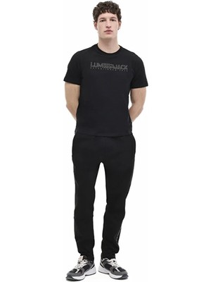 Lumberjack Ulrich 11ID1-100 0 Yaka Erkek Tshirt - Siyah