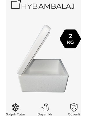 Hyb Ambalaj D-4 2kg Soğuk Zincir Strafor Köpük Kutu (28,8X23X16,5) - Isı Yalıtımlı, Kapaklı, Termal Gıda Taşıma