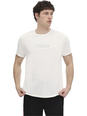 Lumberjack Slate 11ITL1209 0 Yaka Erkek Tshirt - Ekru