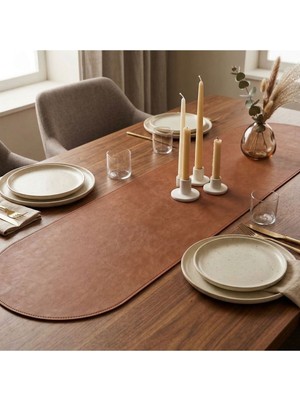 Grand Fine Art 1 Adet Deri Mini Runner-Klavye Altlığı-Masa Matı-Masa Sümeni -Çok Amaçlı Kullanım