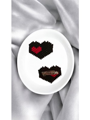 Seard Miyuki Boncuk El Yapımı Kalp Broş - Yaka Iğnesi 1