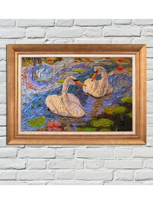 Giyense Altın Çerçeveli Dekoratif Paspartulu Tablo NYY767