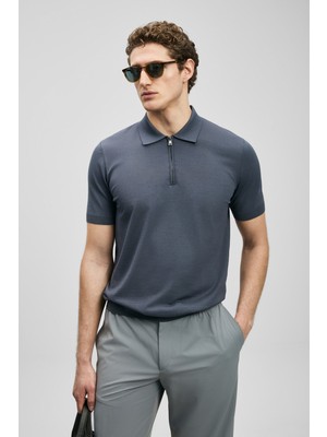 Lufian Erkek North Modal Karışımlı Kazak 111090136 Gri