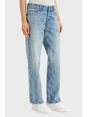 Calvin Klein Pamuklu Straight Fit Normal Bel Jeans LV047F678G1WX Bayan Kot Pantolon LV047F678G 1WX