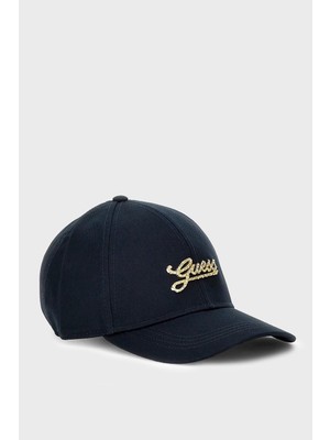 Guess % 100 Pamuklu Taşlı Logo Şapka AW5475COT01 Bayan Şapka AW5475 COT01 Dbl