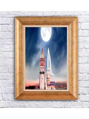 Giyense Altın Çerçeveli Dekoratif Paspartulu Tablo NYY825