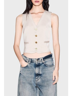 Armani Exchange Zincir Detaylı Regular Fit V Yaka Yelek Bayan Yelek XW001954 AF21553 U6223