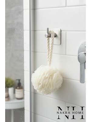 Nakra Home Paslanmaz Çelik Yapışkanlı 1 Adet Askılık | Delmeden Montaj Suya Dayanıklı Çok Amaçlı Havluluk Askısı