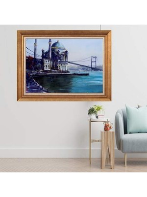 Giyense Altın Çerçeveli Dekoratif Paspartulu Tablo NYY994