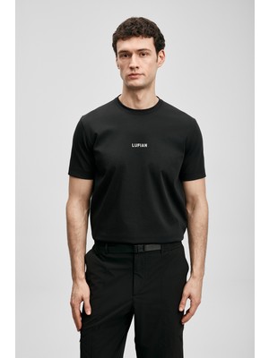 Lufian Erkek Marcus Modern Grafik T- Shirt 111020322 Siyah