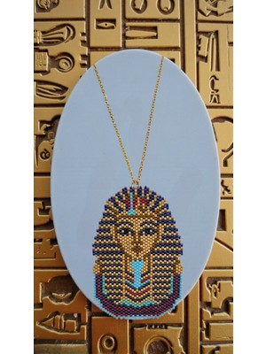 Seard Miyuki Boncuk El Yapımı Kleopatra Mısır Firavun Kolye 3